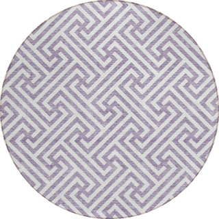 Piper Looms Chantille Geometric ACN731 Purple Machine Washable Area Rug Round Main Image