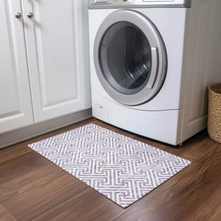 Piper Looms Chantille Geometric ACN731 Purple Machine Washable Area Rug Scatter Lifestyle Image Feature