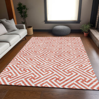 Piper Looms Chantille Geometric ACN731 Salmon Machine Washable Area Rug Lifestyle Image Feature