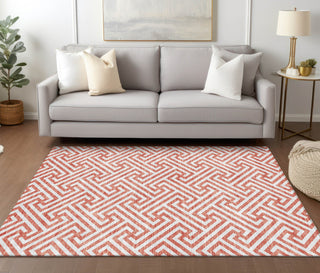 Piper Looms Chantille Geometric ACN731 Salmon Machine Washable Area Rug Lifestyle Image Feature
