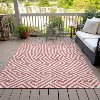 Piper Looms Chantille Geometric ACN731 Salmon Machine Washable Area Rug Outdoor Lifestyle Image Feature