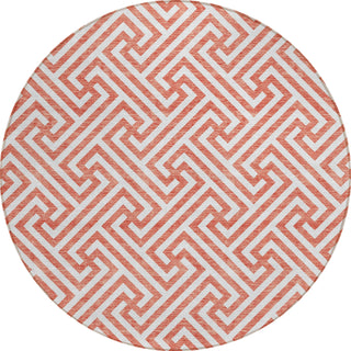 Piper Looms Chantille Geometric ACN731 Salmon Machine Washable Area Rug Round Main Image