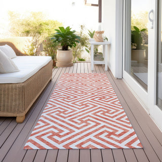 Piper Looms Chantille Geometric ACN731 Salmon Machine Washable Area Rug Runner Outdoor Lifestyle Image Feature