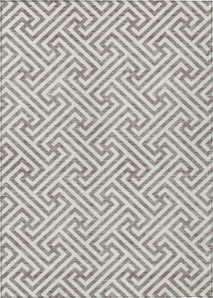 Piper Looms Chantille Geometric ACN731 Taupe Machine Washable Area Rug main image