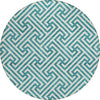 Piper Looms Chantille Geometric ACN731 Teal Machine Washable Area Rug Round Main Image
