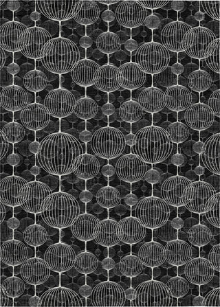 Piper Looms Chantille Geometric ACN732 Black Machine Washable Area Rug main image