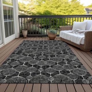 Piper Looms Chantille Geometric ACN732 Black Machine Washable Area Rug Outdoor Lifestyle Image Feature