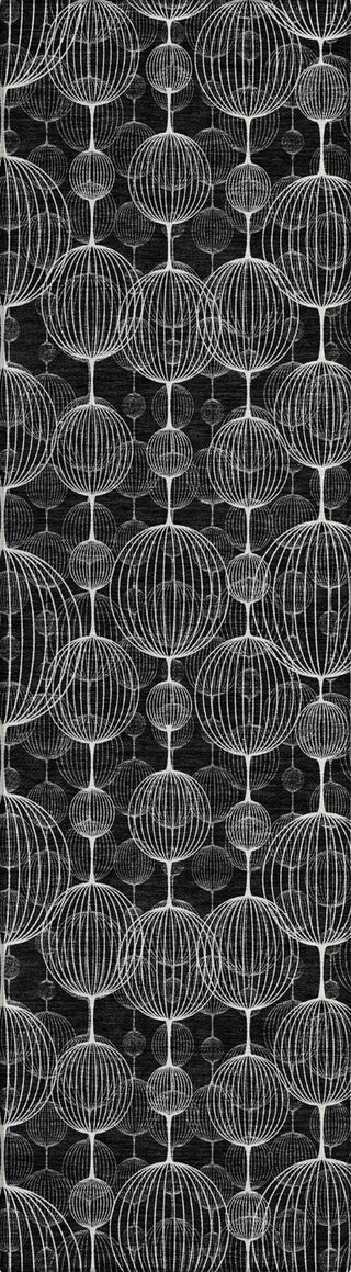 Piper Looms Chantille Geometric ACN732 Black Machine Washable Area Rug Runner Main Image