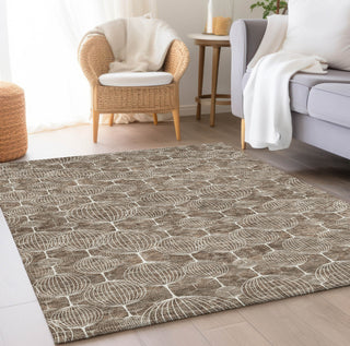 Piper Looms Chantille Geometric ACN732 Chocolate Machine Washable Area Rug Lifestyle Image Feature