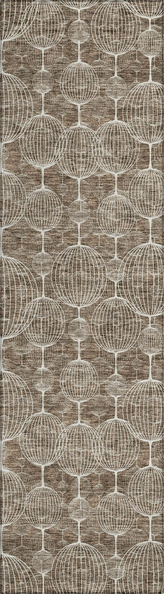 Piper Looms Chantille Geometric ACN732 Chocolate Machine Washable Area Rug Runner Main Image