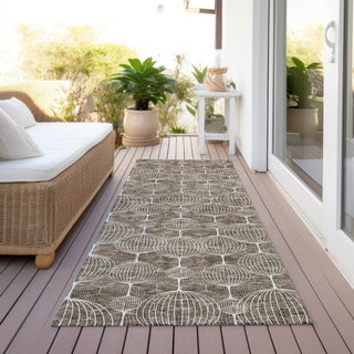 Piper Looms Chantille Geometric ACN732 Chocolate Machine Washable Area Rug Runner Outdoor Lifestyle Image Feature