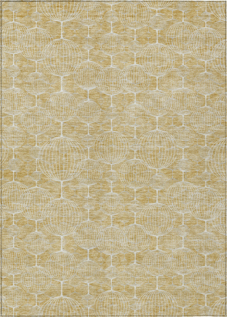 Piper Looms Chantille Geometric ACN732 Gold Machine Washable Area Rug main image