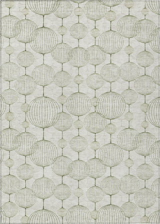 Piper Looms Chantille Geometric ACN732 Green Machine Washable Area Rug main image