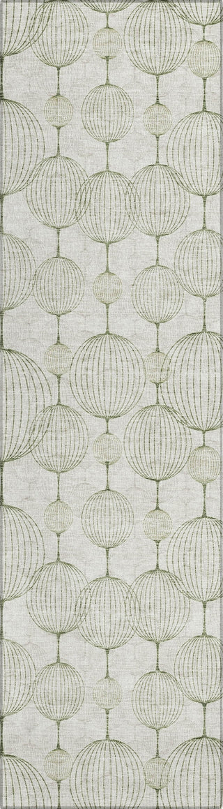 Piper Looms Chantille Geometric ACN732 Green Machine Washable Area Rug Runner Main Image