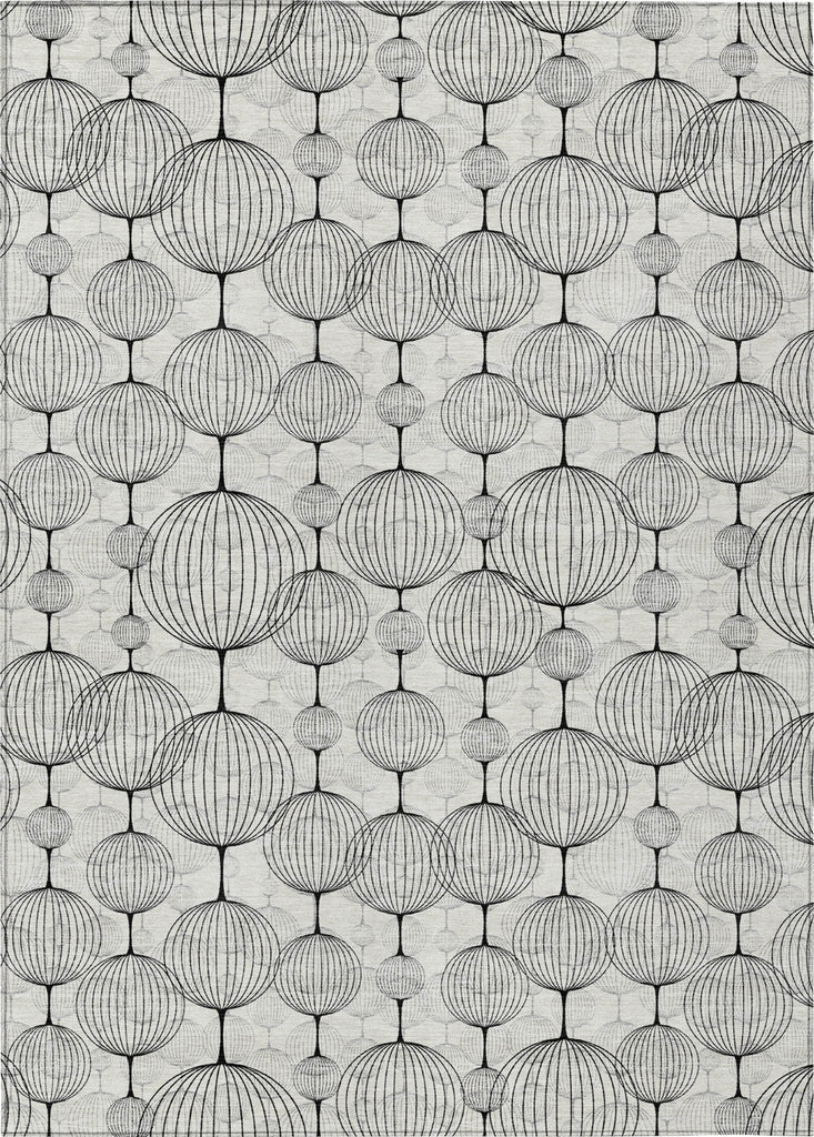Piper Looms Chantille Geometric ACN732 White Machine Washable Area Rug main image