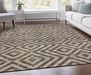 Piper Looms Chantille Geometric ACN733 Brown Machine Washable Area Rug Lifestyle Image Feature