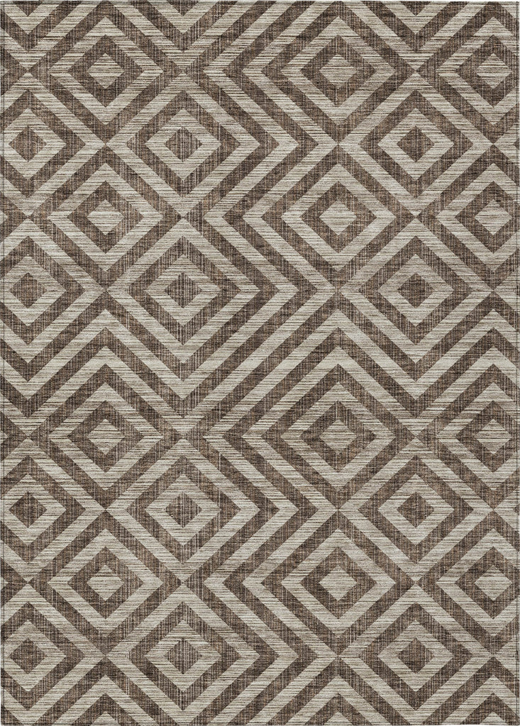Piper Looms Chantille Geometric ACN733 Brown Machine Washable Area Rug main image