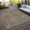 Piper Looms Chantille Geometric ACN733 Brown Machine Washable Area Rug Outdoor Lifestyle Image Feature