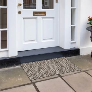 Piper Looms Chantille Geometric ACN733 Brown Machine Washable Area Rug Scatter Outdoor Lifestyle Image Feature