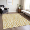Piper Looms Chantille Geometric ACN733 Gold Machine Washable Area Rug Lifestyle Image Feature