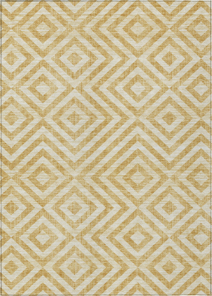 Piper Looms Chantille Geometric ACN733 Gold Machine Washable Area Rug main image