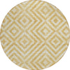 Piper Looms Chantille Geometric ACN733 Gold Machine Washable Area Rug Round Main Image