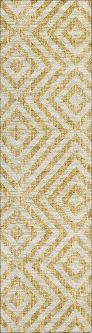 Piper Looms Chantille Geometric ACN733 Gold Machine Washable Area Rug Runner Main Image
