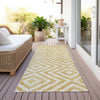 Piper Looms Chantille Geometric ACN733 Gold Machine Washable Area Rug Runner Outdoor Lifestyle Image Feature