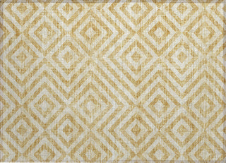 Piper Looms Chantille Geometric ACN733 Gold Machine Washable Area Rug Scatter Main Image