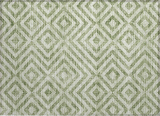 Piper Looms Chantille Geometric ACN733 Green Machine Washable Area Rug Scatter Main Image