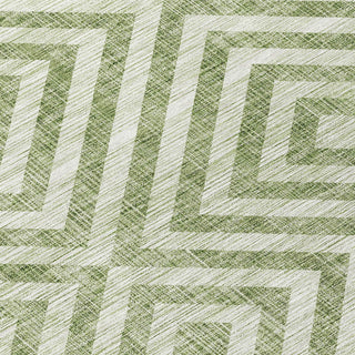 Piper Looms Chantille Geometric ACN733 Green Machine Washable Area Rug Swatch Image