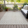 Piper Looms Chantille Geometric ACN733 Ivory Machine Washable Area Rug Outdoor Lifestyle Image Feature