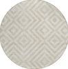 Piper Looms Chantille Geometric ACN733 Ivory Machine Washable Area Rug Round Main Image