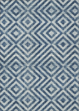 Piper Looms Chantille Geometric ACN733 Navy Machine Washable Area Rug main image