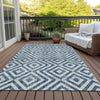 Piper Looms Chantille Geometric ACN733 Navy Machine Washable Area Rug Outdoor Lifestyle Image Feature