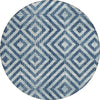 Piper Looms Chantille Geometric ACN733 Navy Machine Washable Area Rug Round Main Image