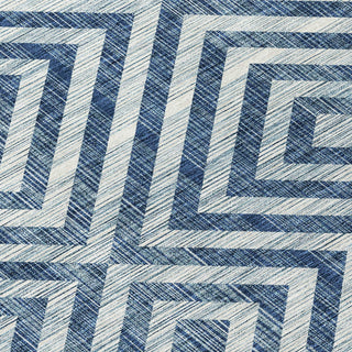 Piper Looms Chantille Geometric ACN733 Navy Machine Washable Area Rug Swatch Image