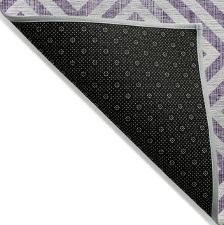 Piper Looms Chantille Geometric ACN733 Purple Machine Washable Area Rug Backing Image