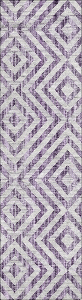 Piper Looms Chantille Geometric ACN733 Purple Machine Washable Area Rug Runner Main Image