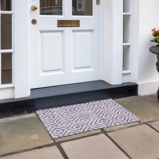 Piper Looms Chantille Geometric ACN733 Purple Machine Washable Area Rug Scatter Outdoor Lifestyle Image Feature