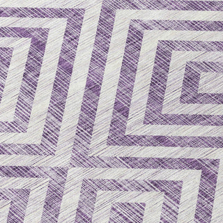 Piper Looms Chantille Geometric ACN733 Purple Machine Washable Area Rug Swatch Image