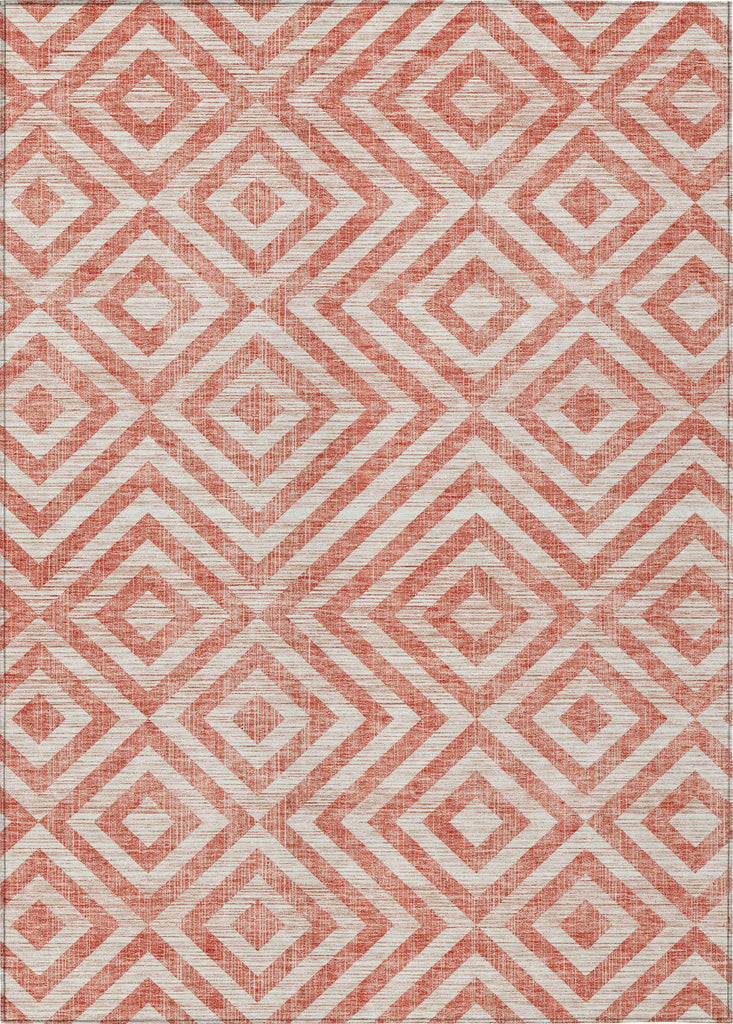 Piper Looms Chantille Geometric ACN733 Salmon Machine Washable Area Rug main image