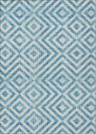 Piper Looms Chantille Geometric ACN733 Teal Machine Washable Area Rug main image