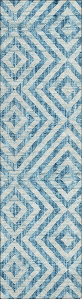 Piper Looms Chantille Geometric ACN733 Teal Machine Washable Area Rug Runner Main Image