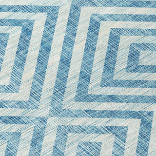 Piper Looms Chantille Geometric ACN733 Teal Machine Washable Area Rug Swatch Image