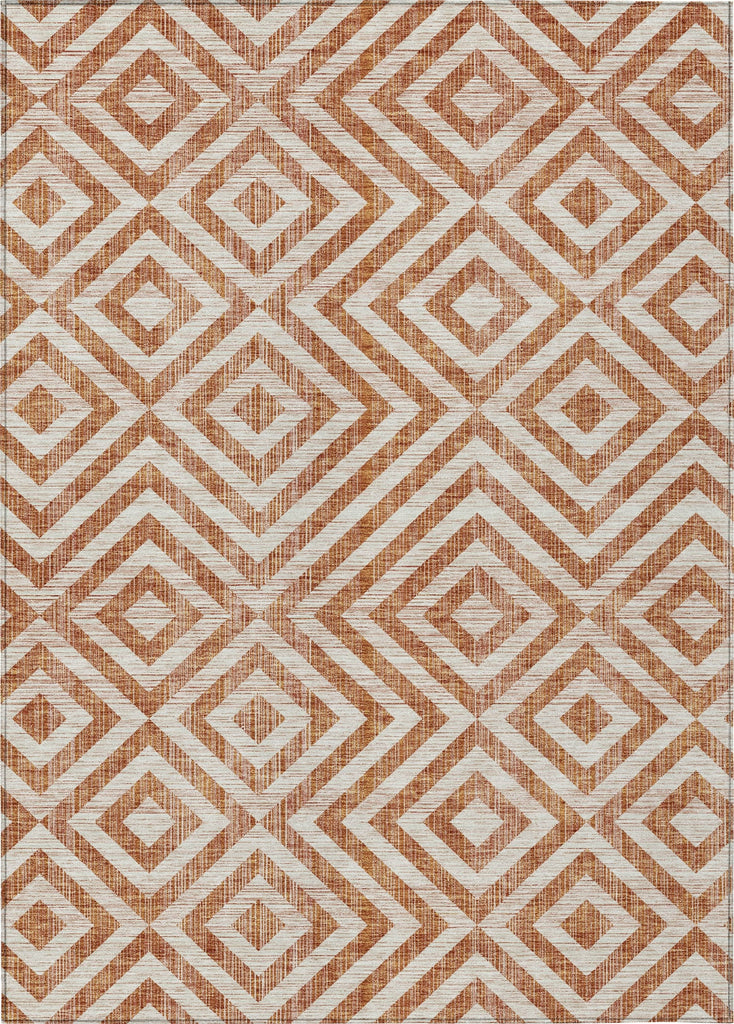 Piper Looms Chantille Geometric ACN733 Terracotta Machine Washable Area Rug main image