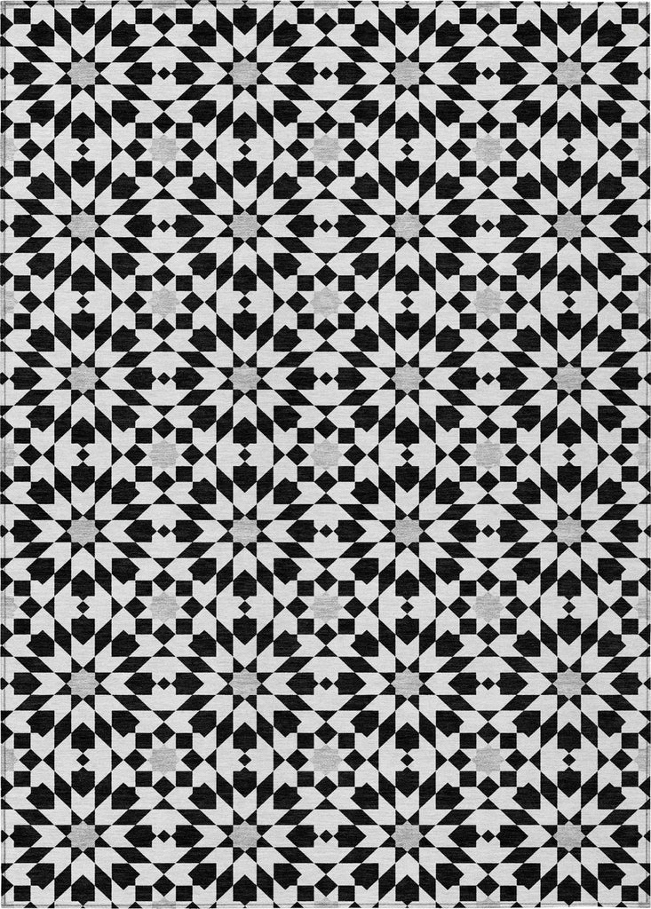 Piper Looms Chantille Spiral ACN734 Black Machine Washable Area Rug main image