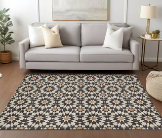 Piper Looms Chantille Spiral ACN734 Charcoal Machine Washable Area Rug Lifestyle Image Feature