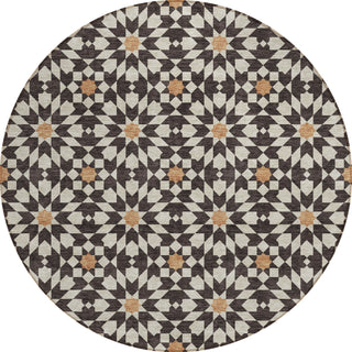 Piper Looms Chantille Spiral ACN734 Charcoal Machine Washable Area Rug Round Main Image