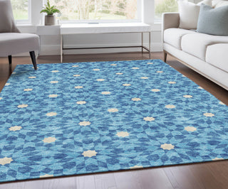 Piper Looms Chantille Spiral ACN734 Denim Machine Washable Area Rug Lifestyle Image Feature